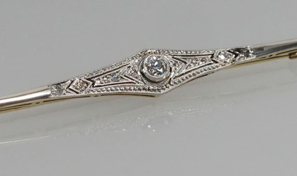 Antieke Art-Deco brochette met diamant