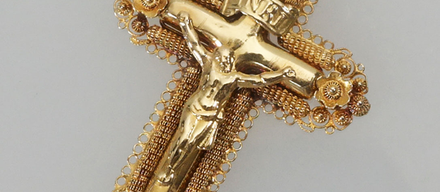 Antiek gouden kruis met corpus