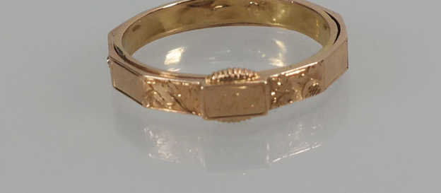 Antieke gouden draaibare ring voor lokje haar