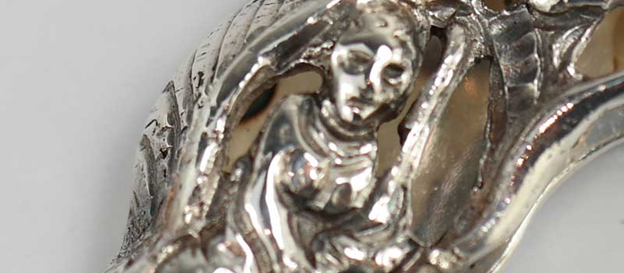 Antieke zilveren tasbeugel streekdracht Noord-Holland