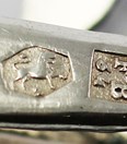 Antieke zilveren chatelaine- of rokhaak 