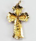 Verkocht! Antiek gouden kruis hanger