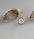 Antieke zilveren oorbellen met git 