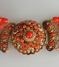 Antiek bloedkoralen ketting met gouden sluiting 