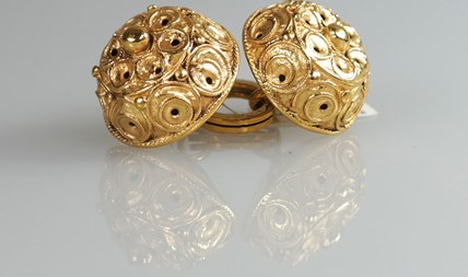 Antieke keelknopen zilver verguld