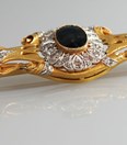 Gouden Art Nouveau broche met diamant