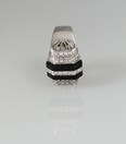 Antieke 18-karaats witgouden ring met onyx en diamant