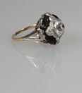 Antieke Art-Deco ring met onyx en diamant 1.45 karaat