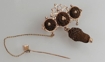 Antieke gouden haar broche
