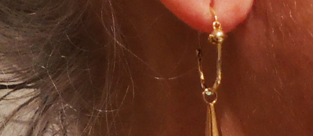 Antieke 18-gouden zeer grote oorbellen met haar