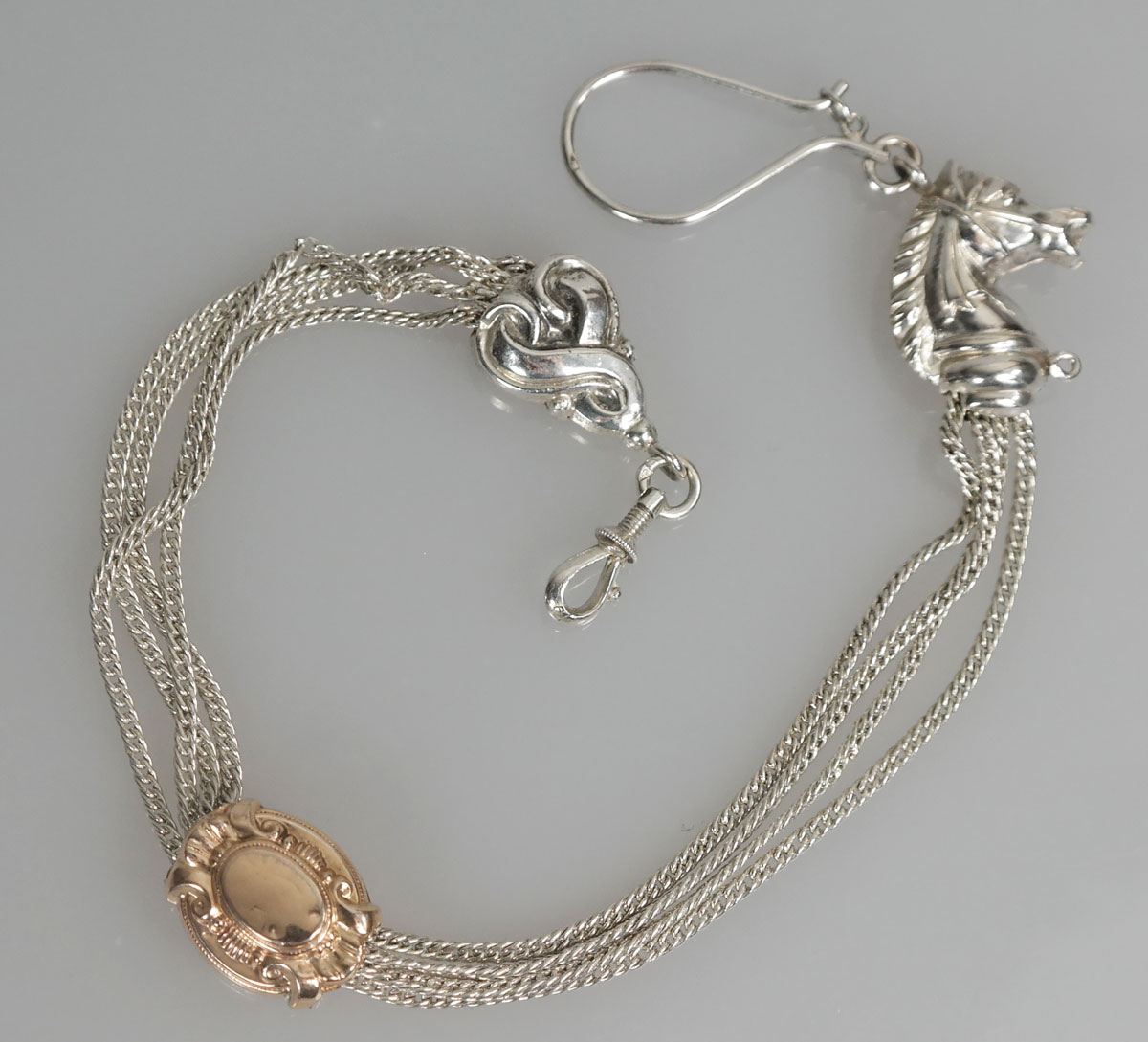 Antieke zilveren horloge ketting - Sieraden - Kroone