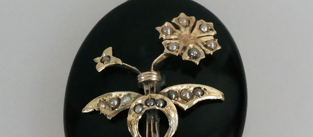 Antiek onyx medaillon