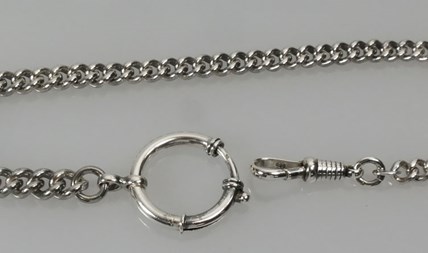Antieke zilveren horlogeketting