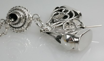Antieke zilveren horlogeketting