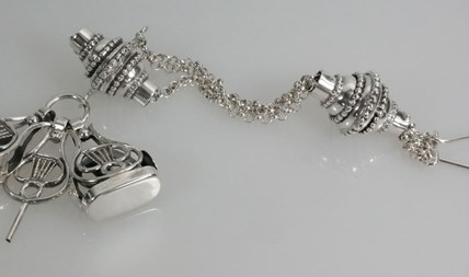 Antieke zilveren horlogeketting