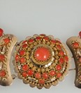 Antiek bloedkoralen ketting met gouden slot