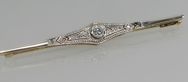 Antieke Art-Deco brochette met diamant