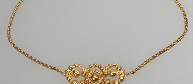 Antiek gouden voorhoofdstukje (ferronière)
