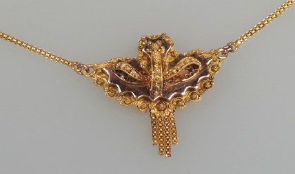 Antiek gouden voorhoofdstukje (ferronnière)