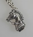 Antieke zilveren horlogeketting met paardje