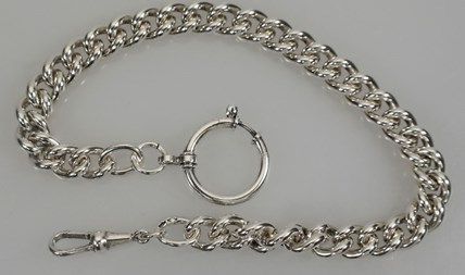 Antieke zilveren horlogeketting