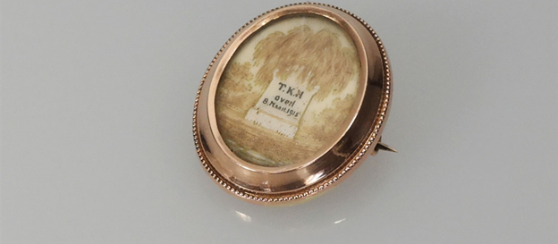 Antieke gouden broche -medaillon