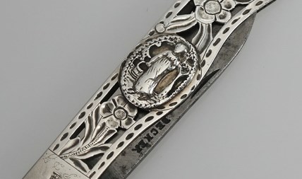 Antiek Fries zilveren  opvouwbaar zakmes