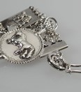 Antieke zilveren horlogeketting met sleutel