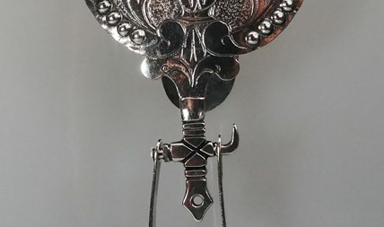 Antieke 18e-eeuw zilveren sleutelhanger