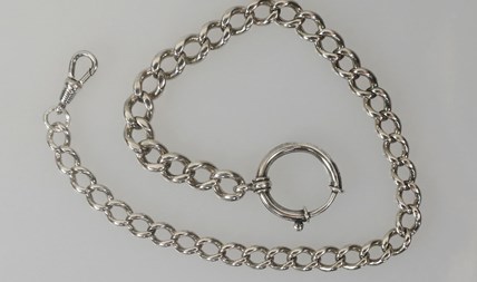 Antieke zilveren horlogeketting 