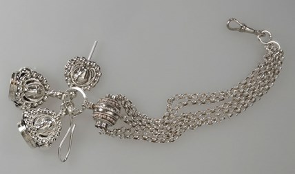 Antieke zilveren chatelaine