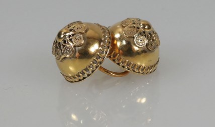 Antieke keelknopen zilver verguld