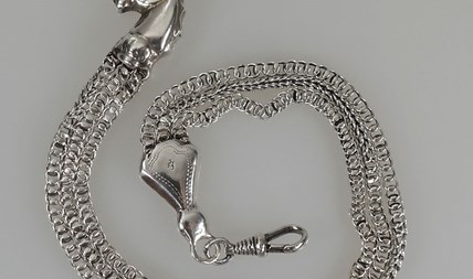 Antieke zilveren horlogeketting